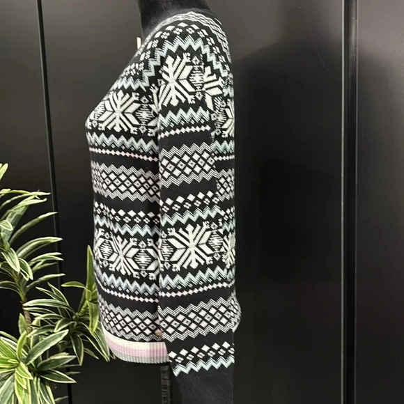 Tommy Hilfiger Wool Blend knit,scoop neck pullover,snowflake,metallic threads - Picture 4 of 11